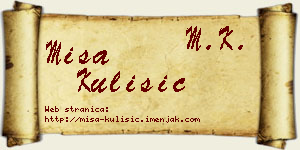 Miša Kulišić vizit kartica
